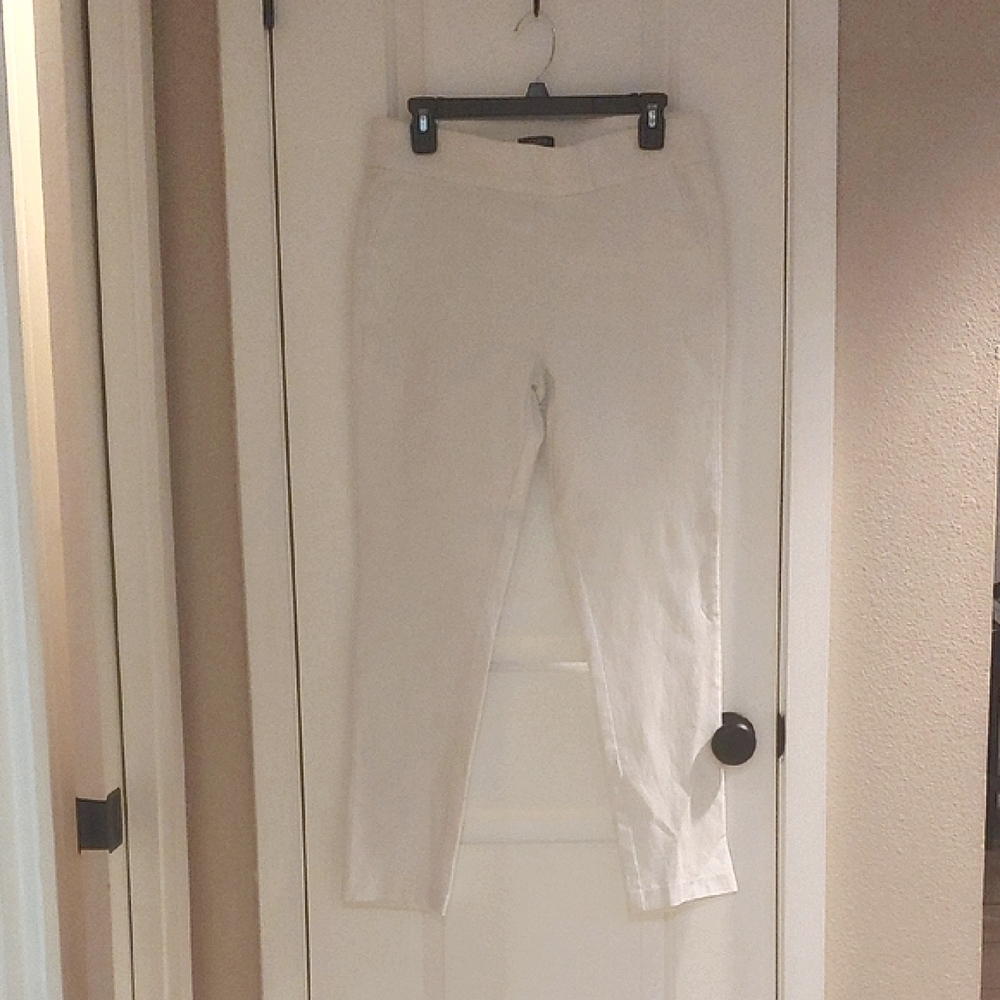Jones New York White Straight Leg Stretch Pants